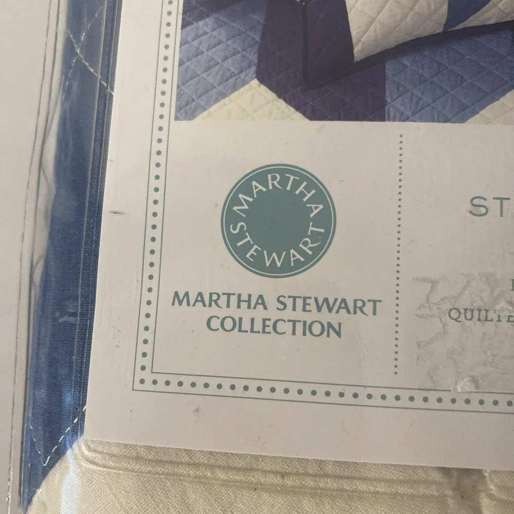 New - Martha Stewart Collection Quilted Geo Diamond Star Standard Sham